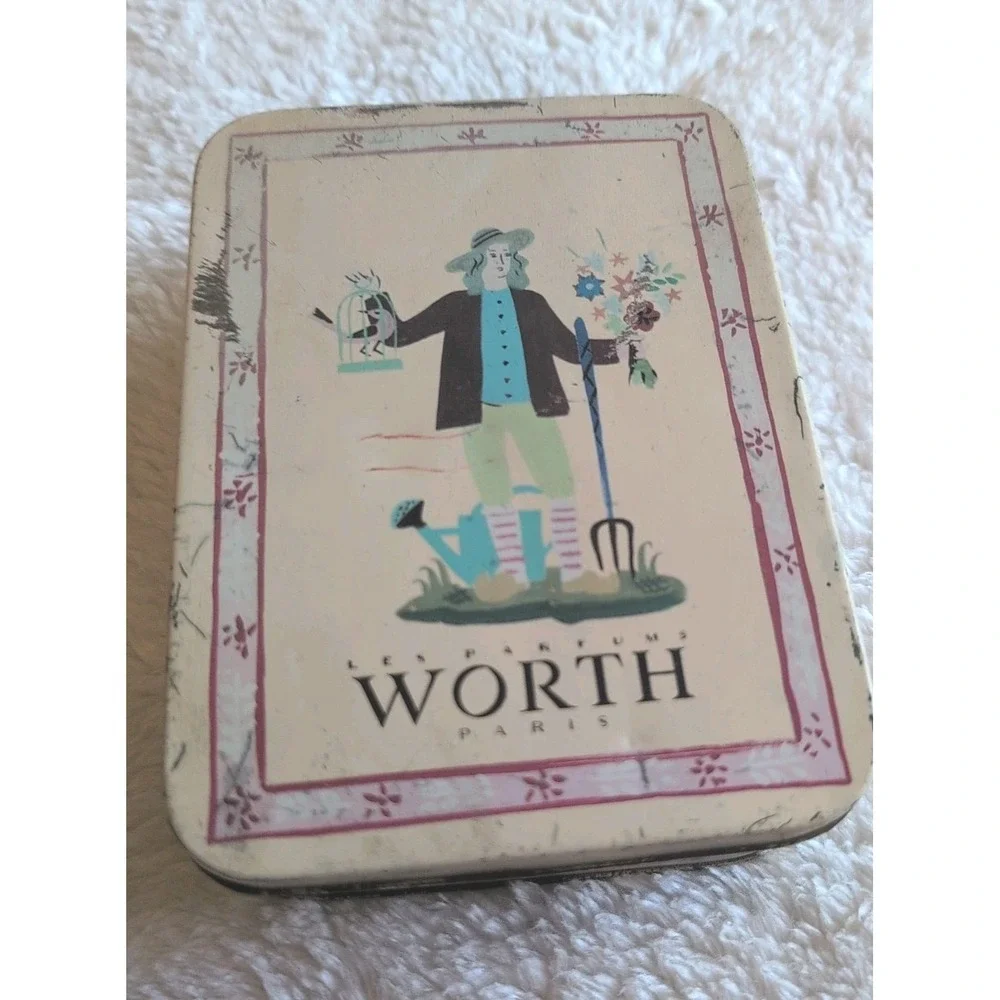Vintage Worth Paris Les Perfumes Antique Tin  6.5  X 5 X 2‎
